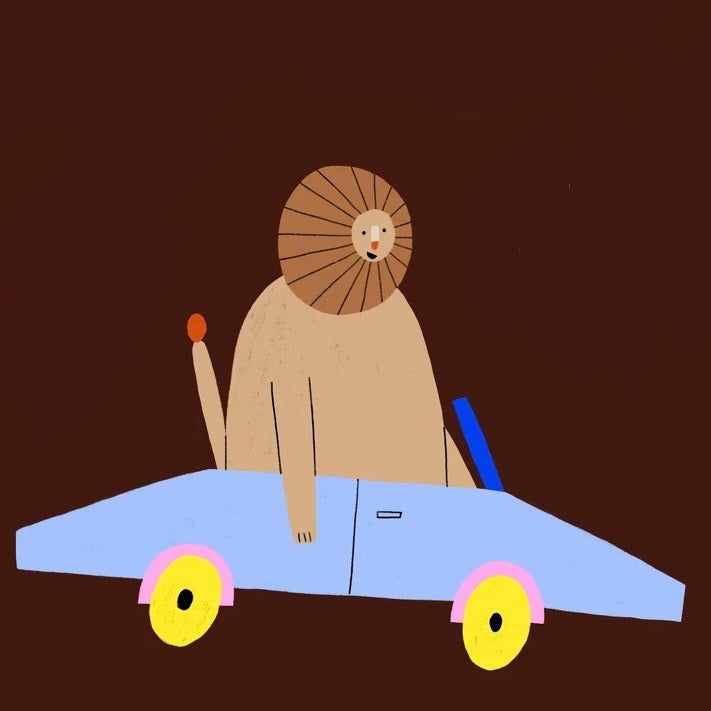 Bügelbild "Car Crew" - Affe, Elefant oder Löwe