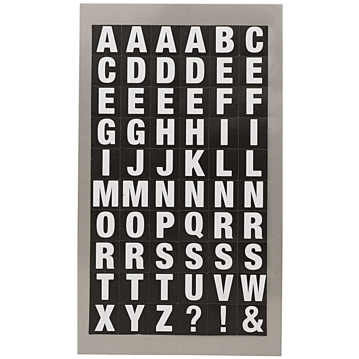 eckige Buchstaben Sticker ABC - schwarz