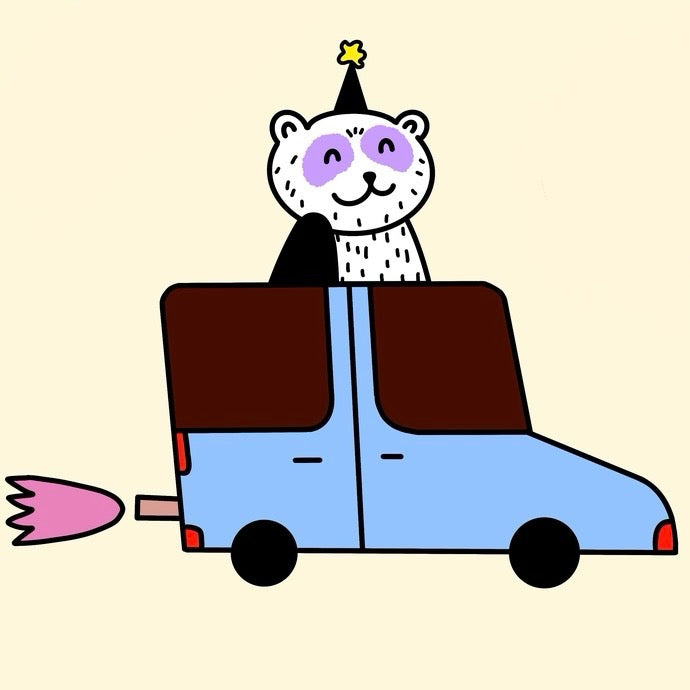 Bügelbild "Car Crew" - Krokodil, Wal oder Panda