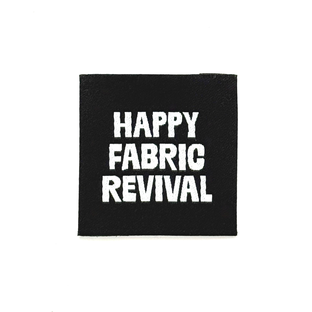 Webpatch zum Aufnähen „Happy Fabric Revival“ - Schwarz - 3 Stück
