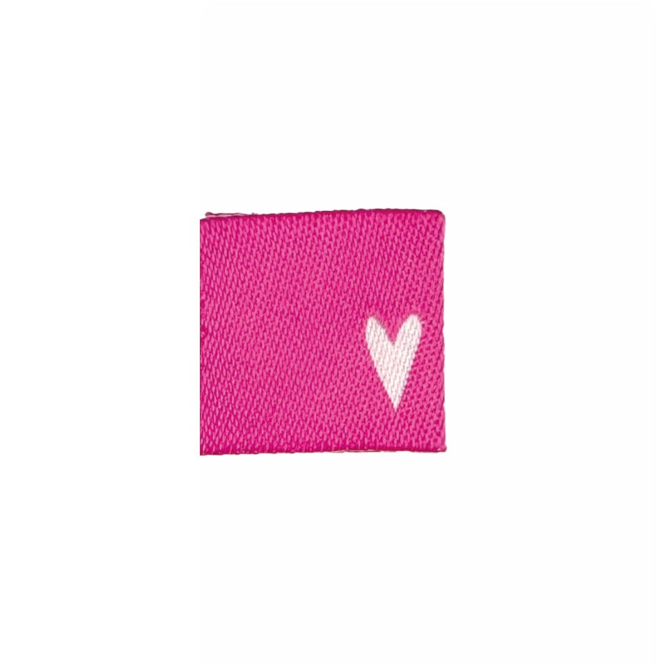 Weblabel "Herzchen"- Pink - 4 Stück