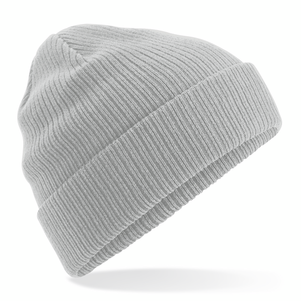 Bio-Baumwoll Strickbeanie Hellgrau