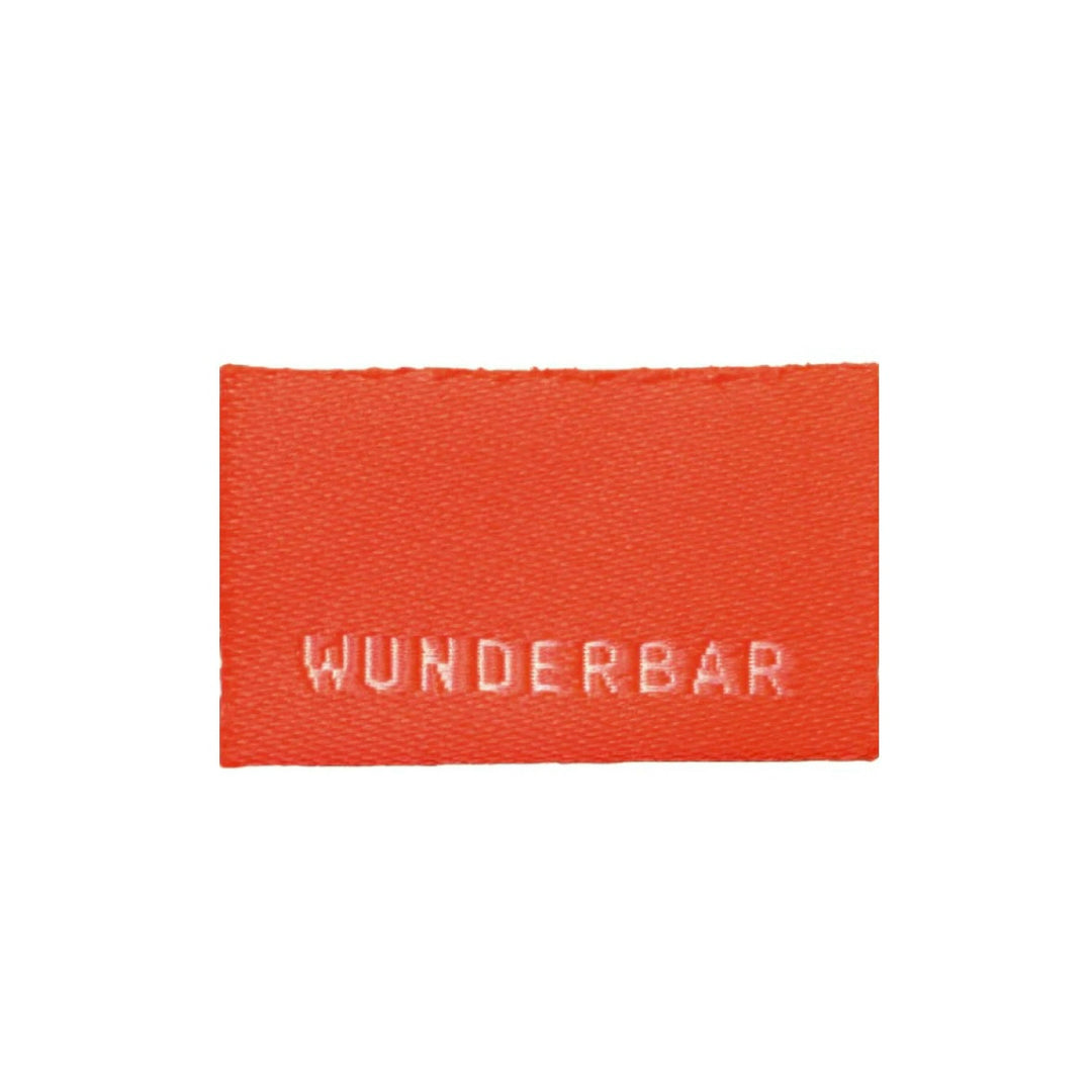Weblabel "wunderbar" - Neonorange - 3 Stück