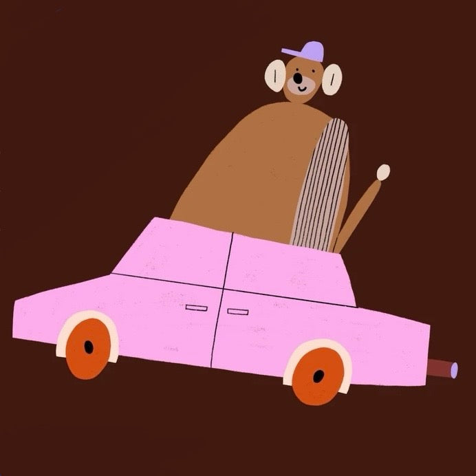 Bügelbild "Car Crew" - Affe, Elefant oder Löwe