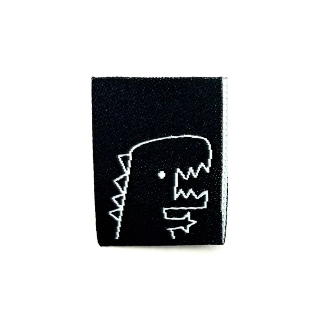 Weblabel kleiner Dino - Schwarz - 3 Stück
