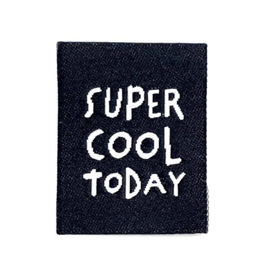 Webpatch zum Aufnähen „Super Cool Today“ - Schwarz - 3 Stück