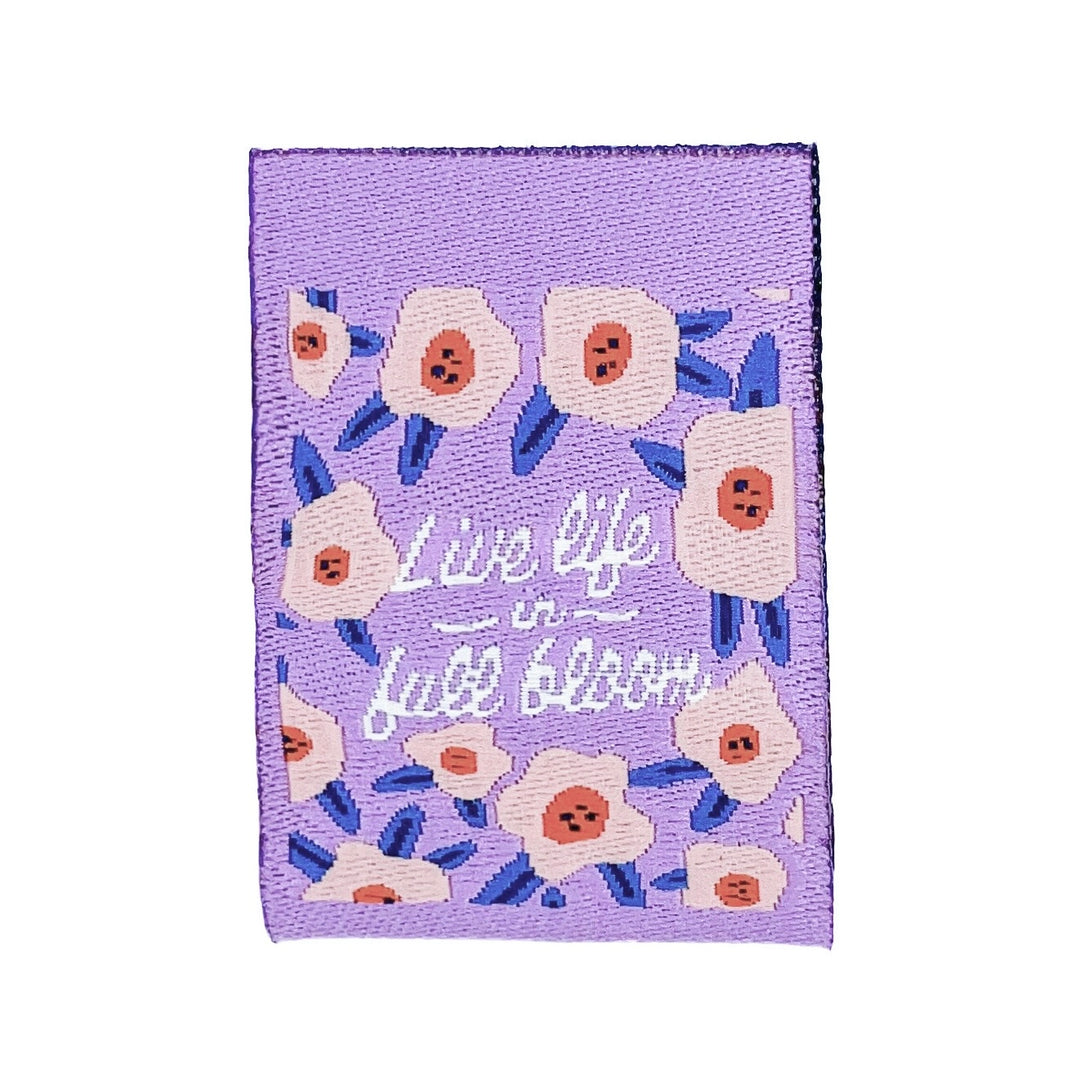 Weblabel "Life live in full bloom" - Lila - 3 Stück