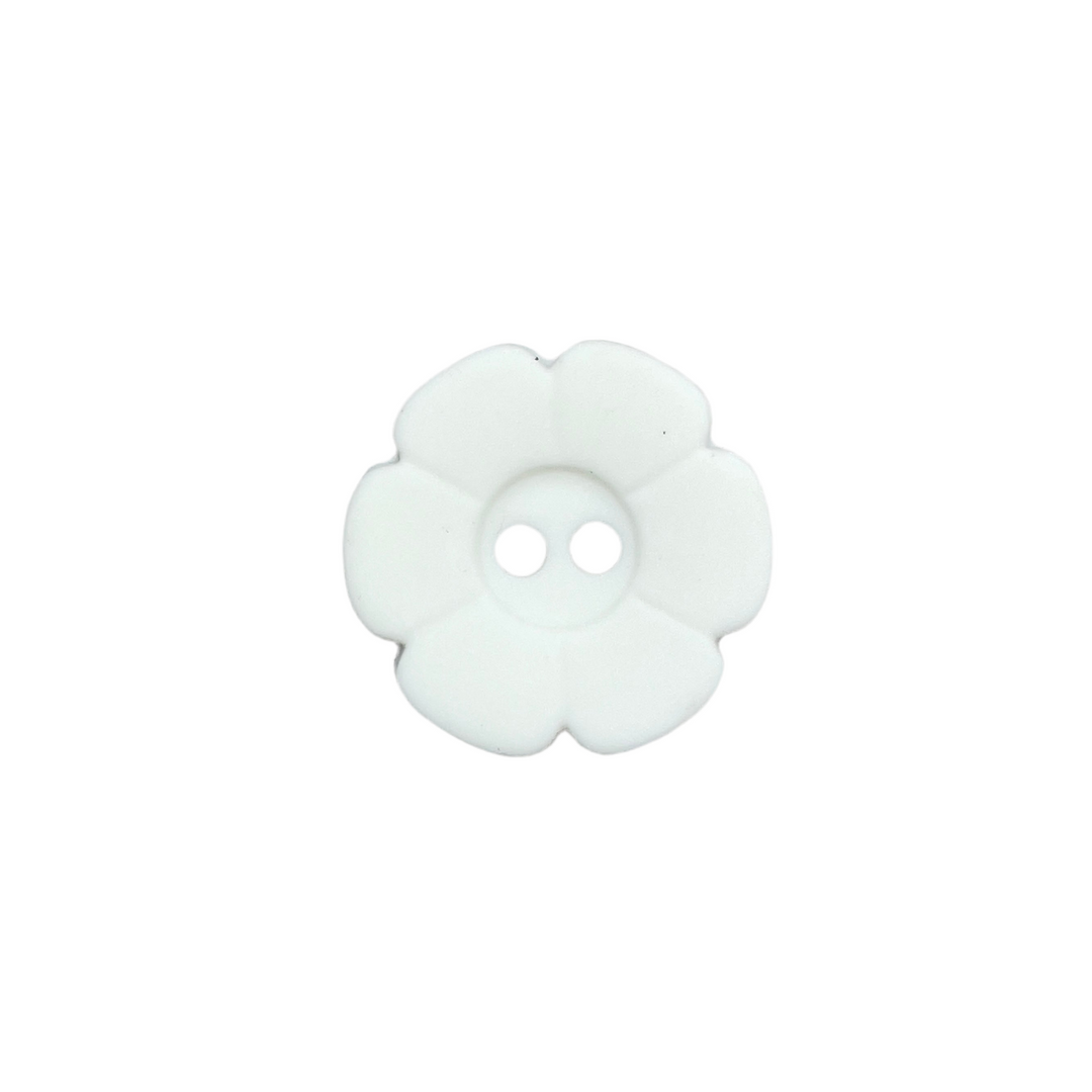 1 Blümchen Knopf 15mm - Weiß
