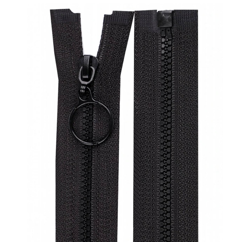 1 Reißverschluss mit Ring- 30 cm teilbar - Schwarz