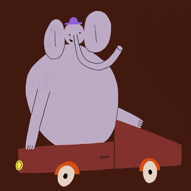 Bügelbild "Car Crew" - Affe, Elefant oder Löwe