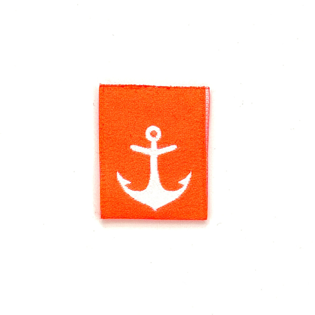 Weblabel "Anker- Neonorange - 3 Stück