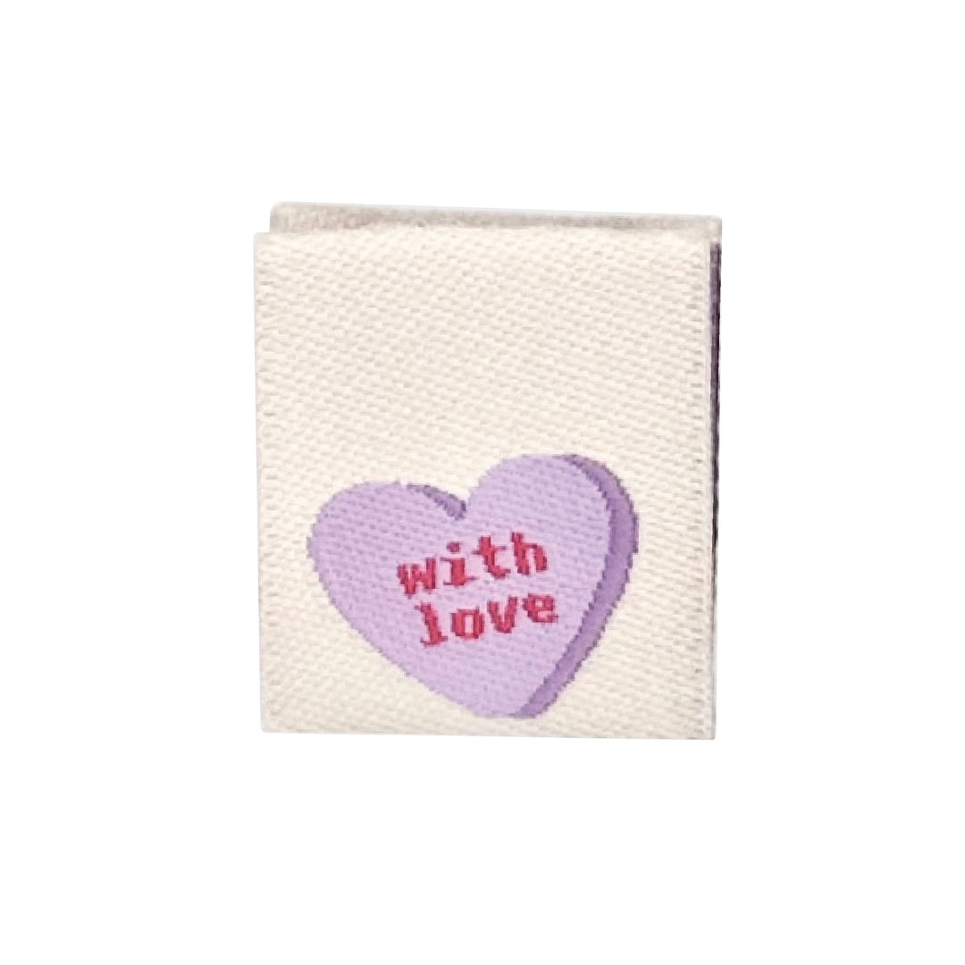 Weblabel "handmade - with love"- Cremeweiß- 3 Stück