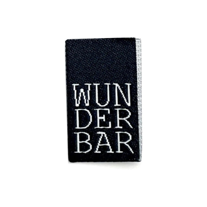Weblabel WUNDERBAR - Schwarz - 4 Stück