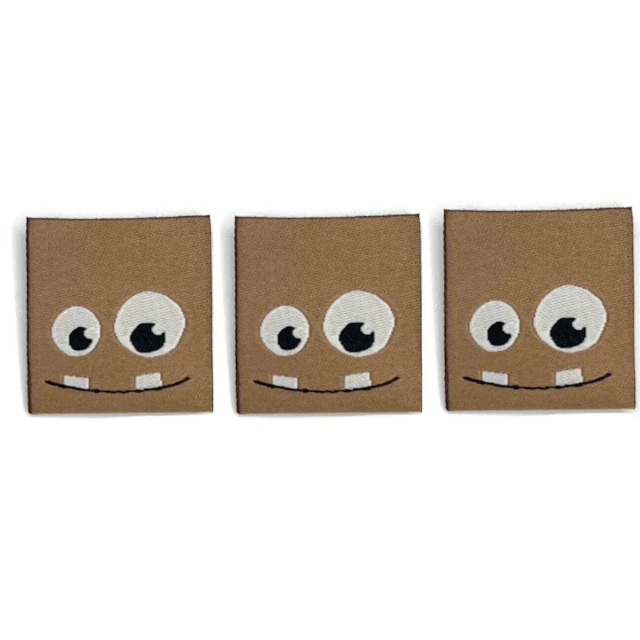 3 Weblabel Monsterchen - Braun