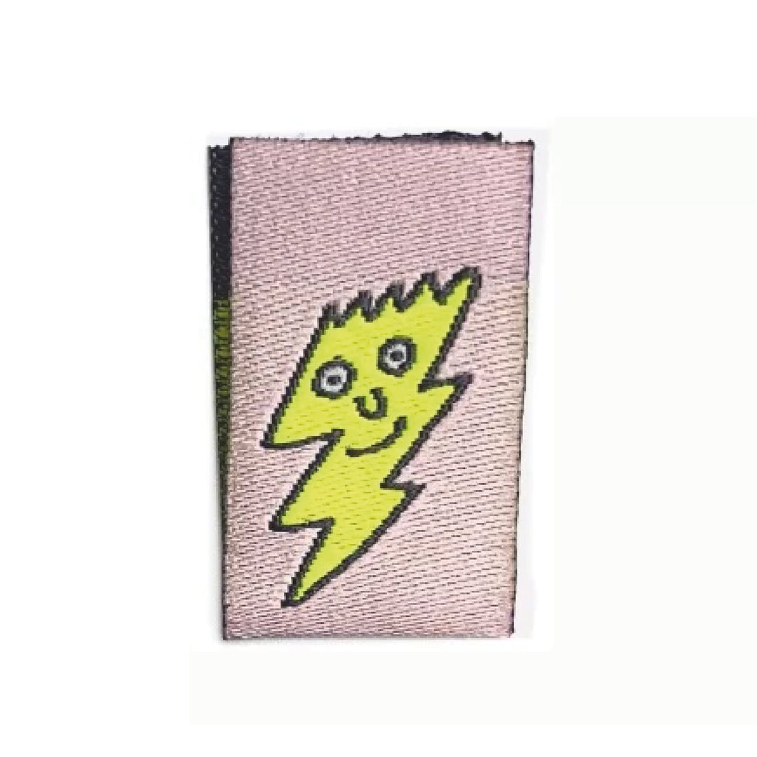 Weblabel cooler Blitz - Rosa Neon - 4 Stück