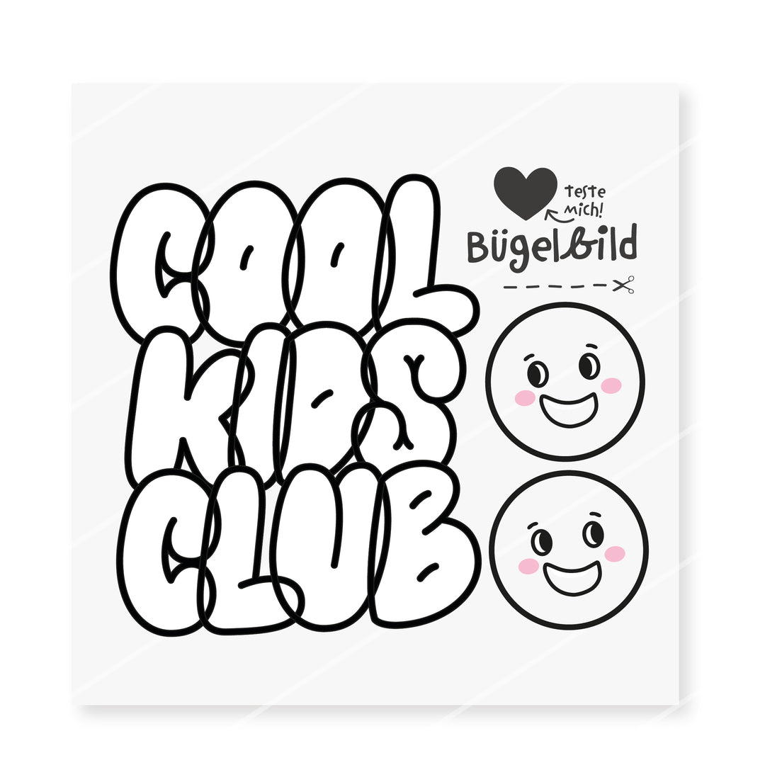 Bügelbild "CoolKidsClub" Weiß