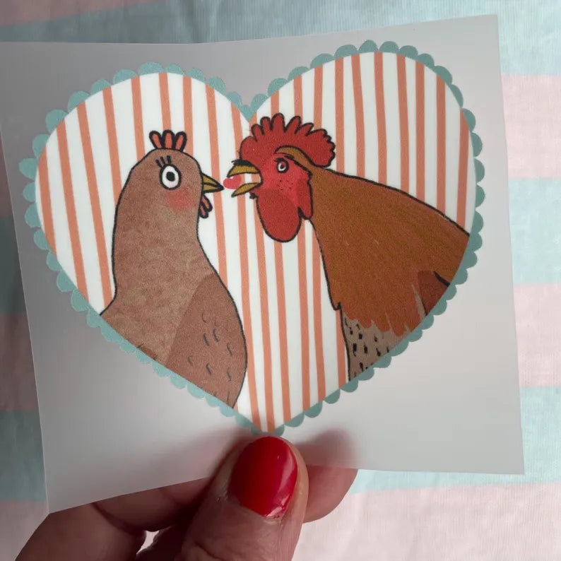 Bügelbild "Hühnerliebe"