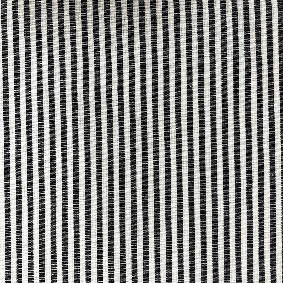 0,5 m Baumwollwebware Gingham Streifen Schwarz Meterware
