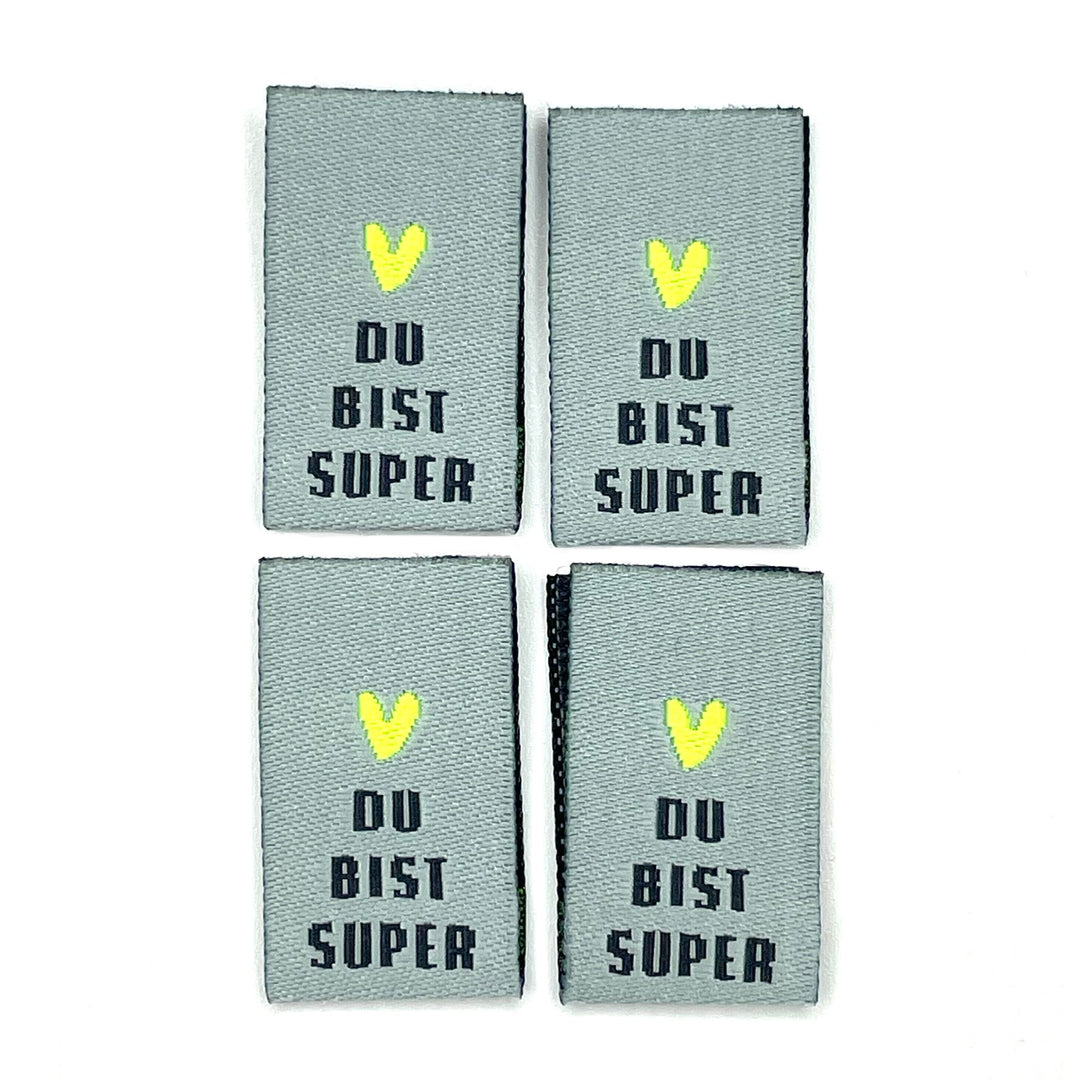 4 Weblabel "Du bist super" - Smokey Mint / Neon