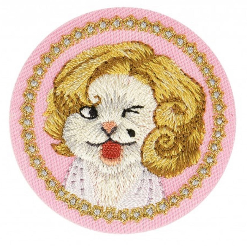 Patch Tierportrait Rund Rosa
