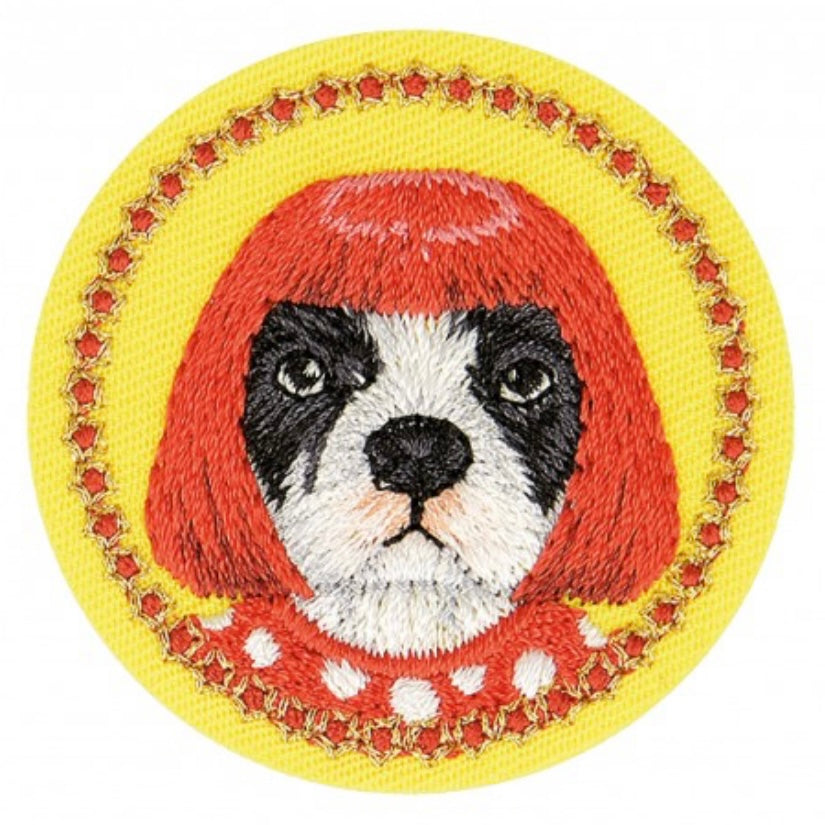 Patch Tierportrait Rund Gelb