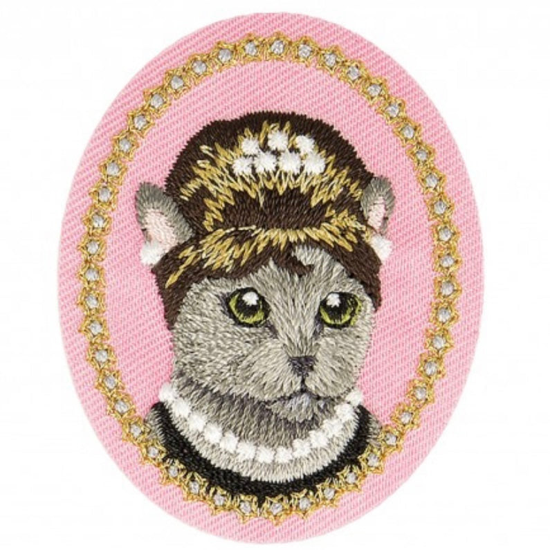 Patch Tierportrait Oval Rosa