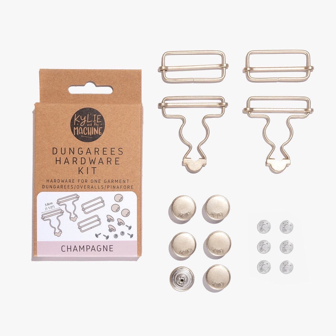 Latzhosen Schnallen Set - Champagner