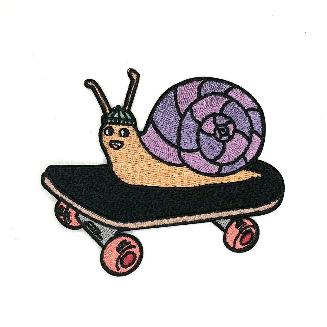Aufnäher Bügelpatch Skater Schnecke