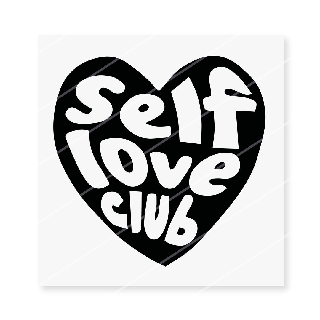 Bügelbild "Selflove Club" Schwarz