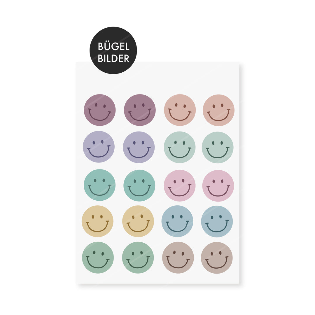 Bügelbild "Smile Mix MINI" 20 Stück - Pastell