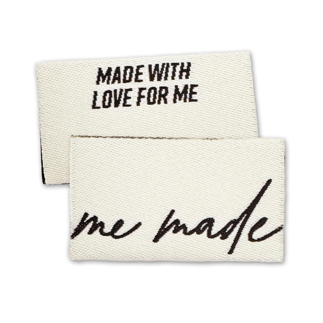 Weblabel"me made" - Creme - 3 Stück