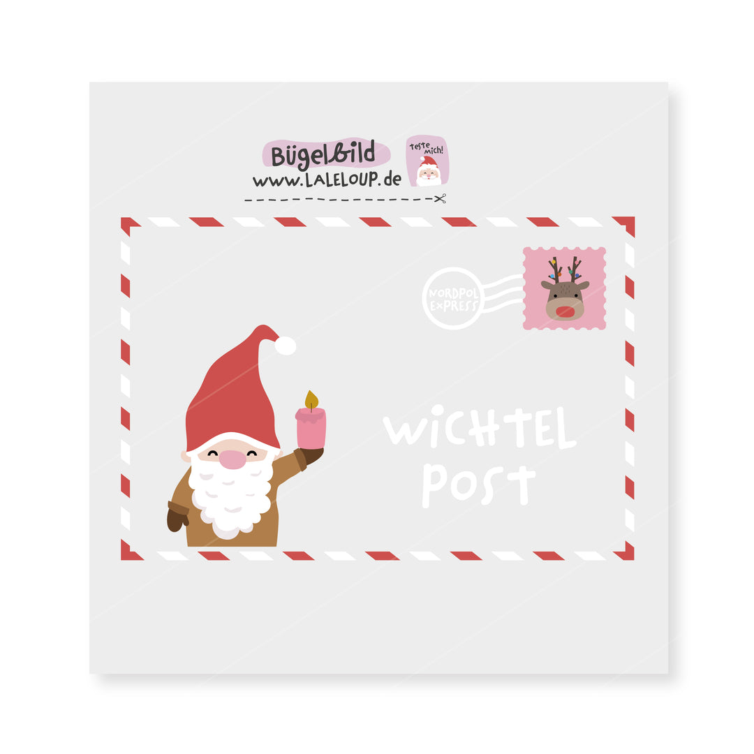 Bügelbild Wichtelpost - Rosa