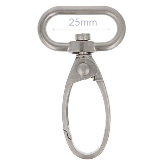 1 Metallkarabiner - Nickel matt (für 25mm Bänder)