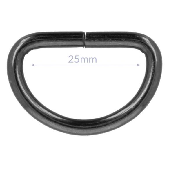 1 D Ring - 25 mm Schwarz