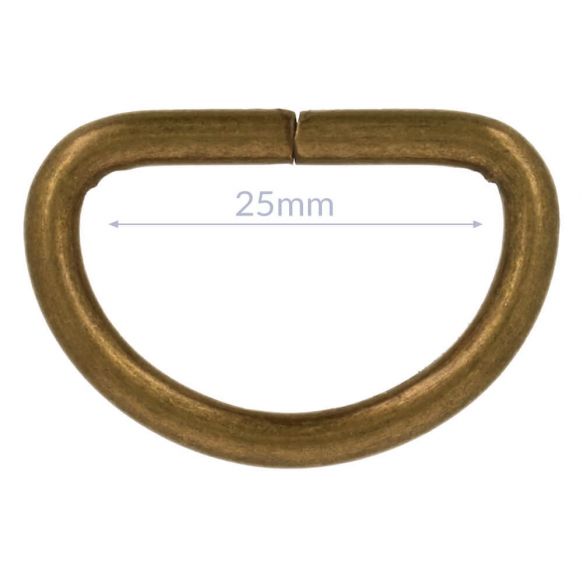 1 D Ring - 25 mm Bronze