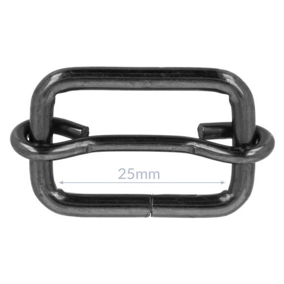 Schieber Metall Schwarz (für 25mm Bänder)