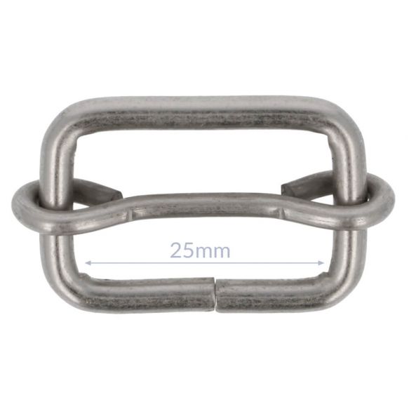 Schieber Metall Nickel matt (für 25mm Bänder)