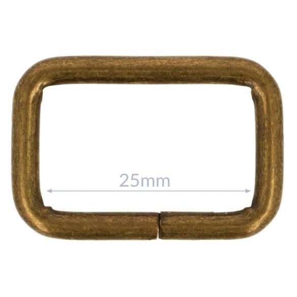 Vierkantring Metall Bronze (für 25mm Bänder)
