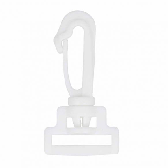 Karabiner Nylon 4,5 cm (für 15mm Bänder) - Weiß