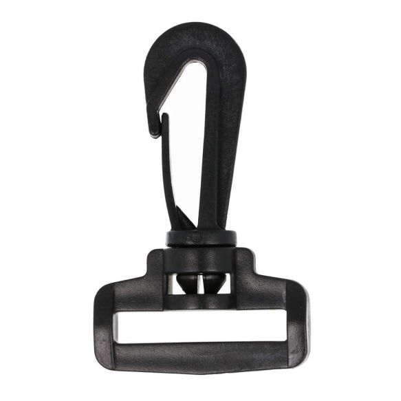 Karabiner Nylon 6,2 cm (für 30 mm Bänder) - Schwarz