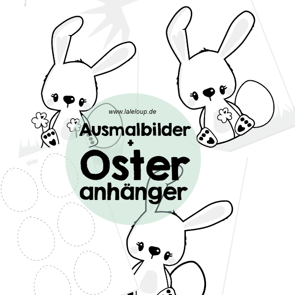 Ausmalbild Kleechen und Ostereianhänger