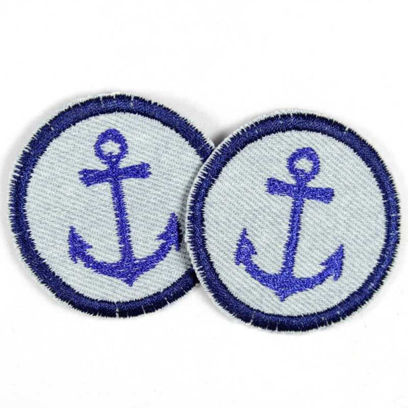 Bügelpatch Anker - Blau