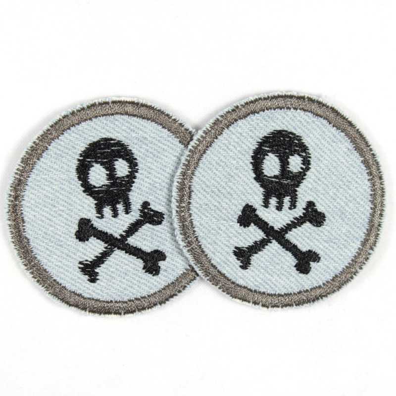 Bügelpatch Skull - Schwarz