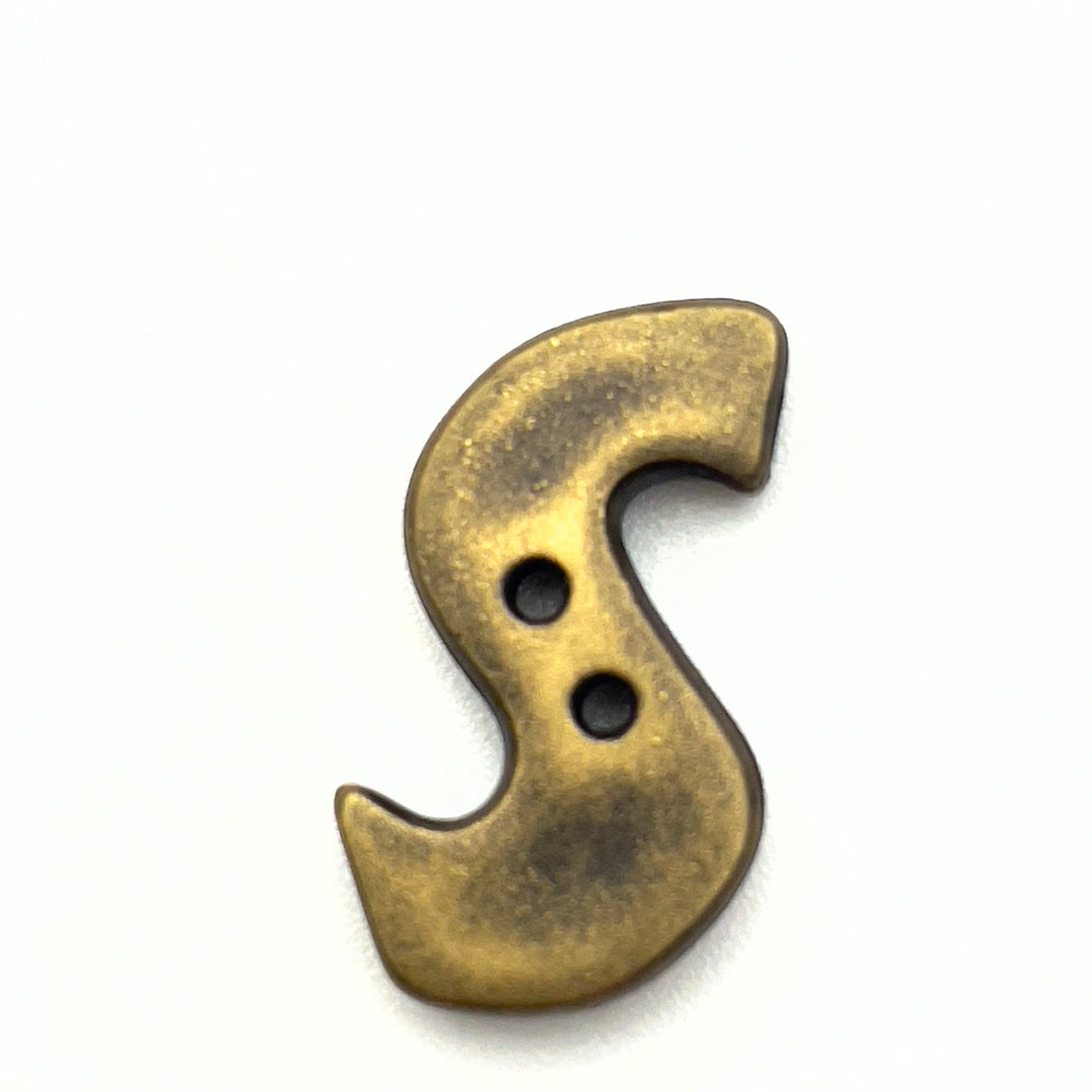 1 Metallic Buchstabenknopf 18mm - S