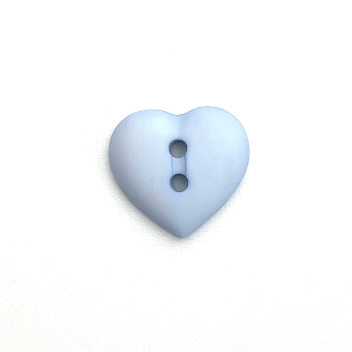 1 Herzchen Knopf 15mm - Hellblau