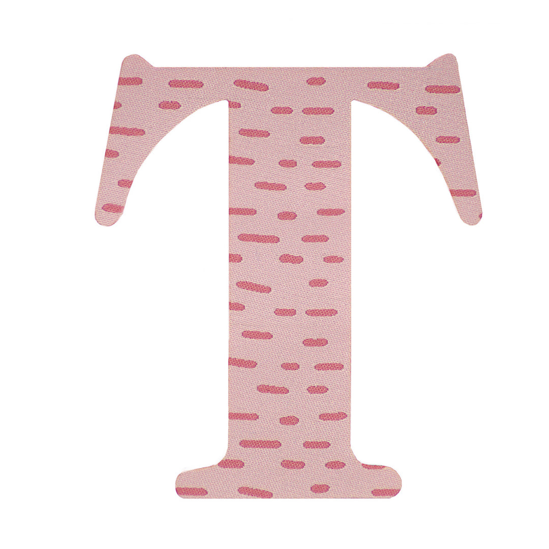 Bügelbild Stoff-Buchstabe T Rosa