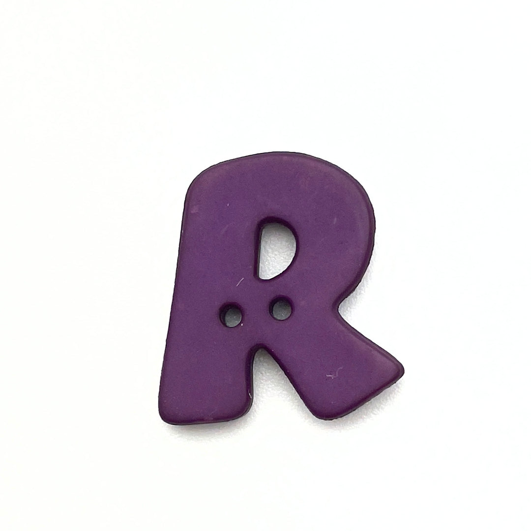 1 Buchstabenknopf 18mm - R Lila
