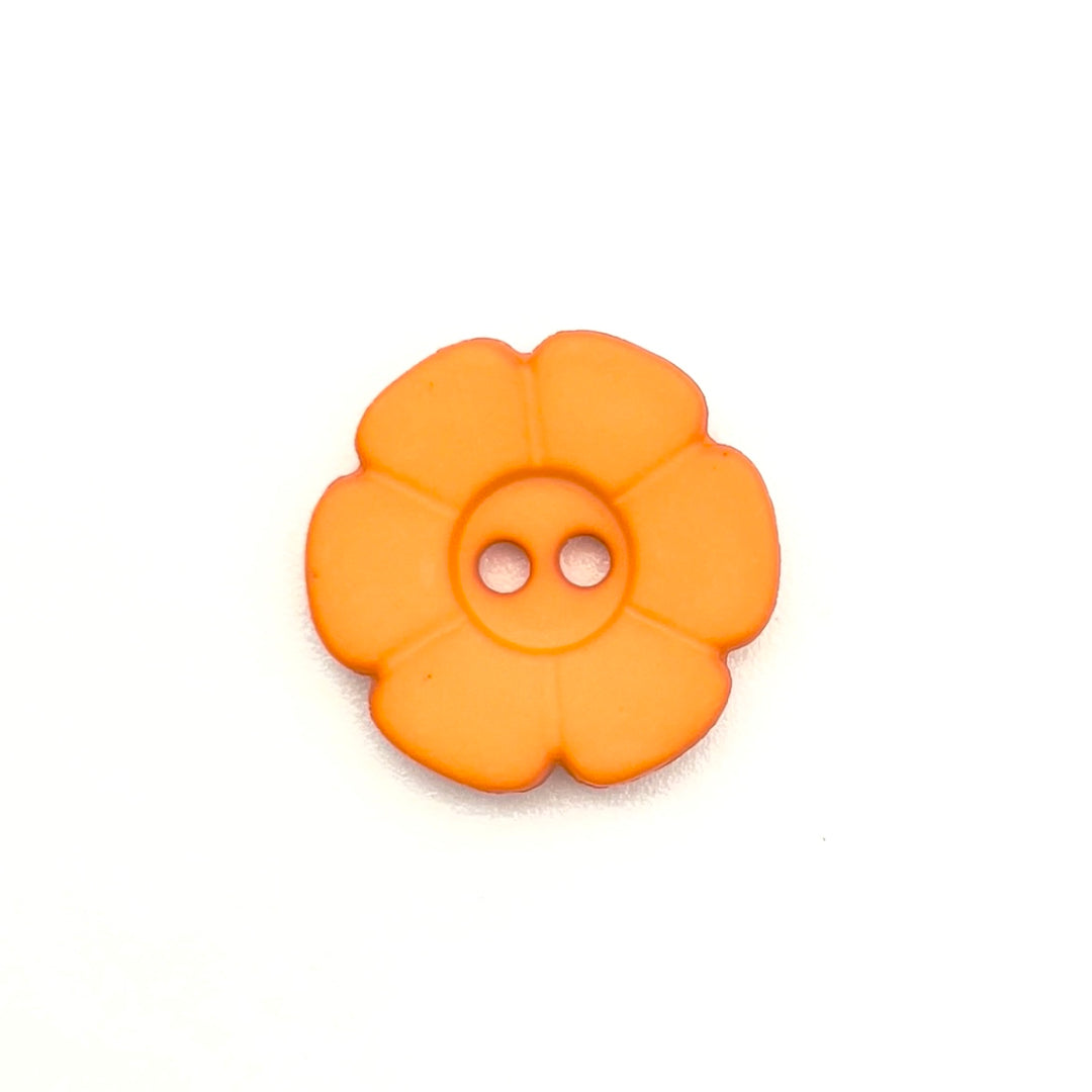 1 Blümchen Knopf 15mm - Orange