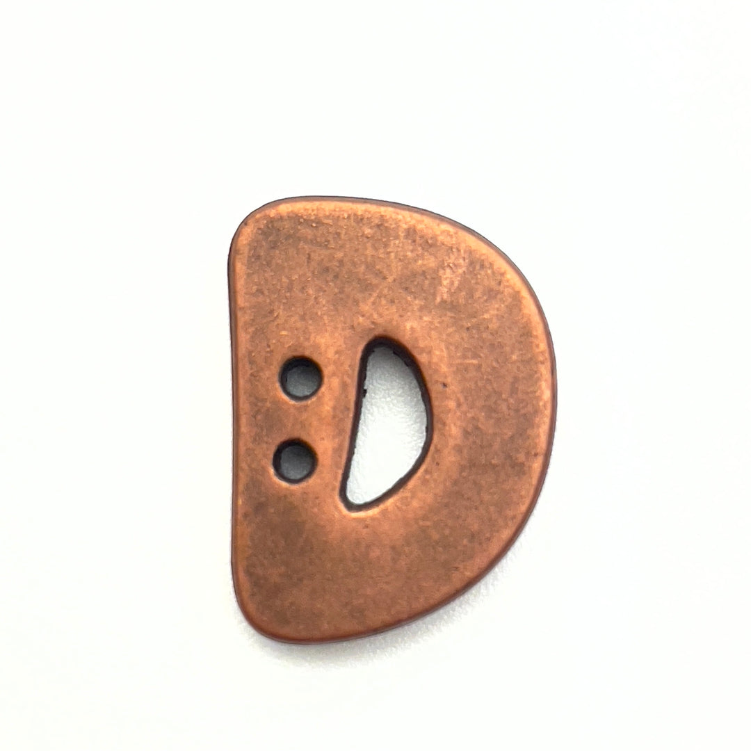 1 Metallic Buchstabenknopf 18mm - D