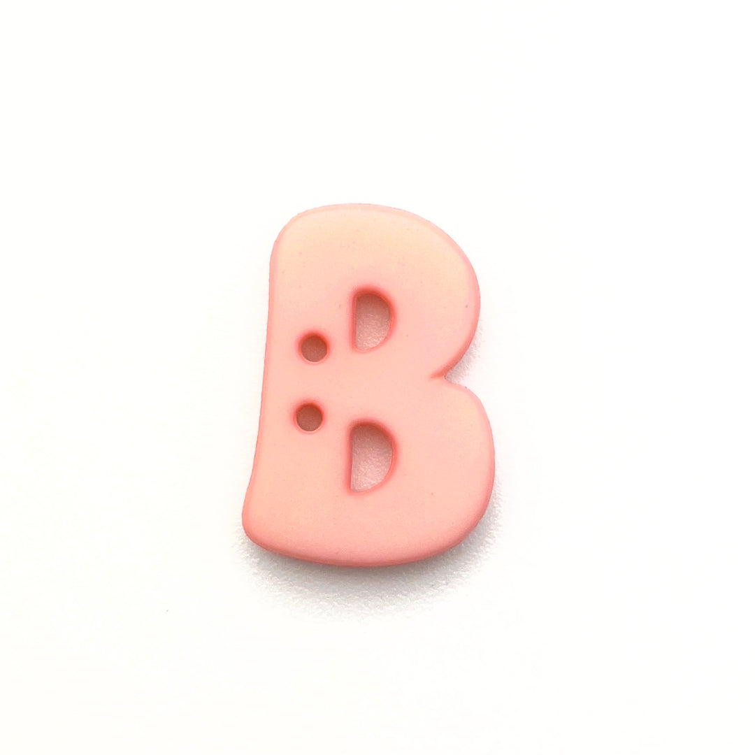 1 Buchstaben Knopf 18mm - B Rosa